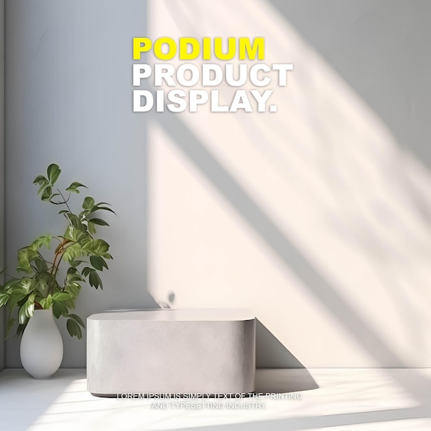 PSD elegant and luxury podium stage product display mockup for show product presentation