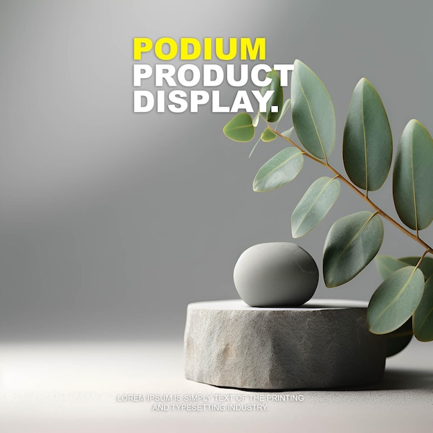 PSD elegant and luxury podium stage product display mockup for show product presentation