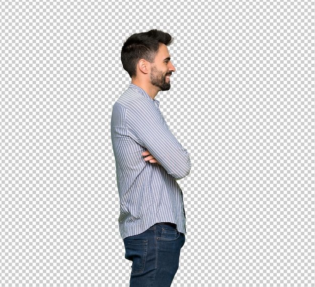 PSD elegant man with shirt in lateral position