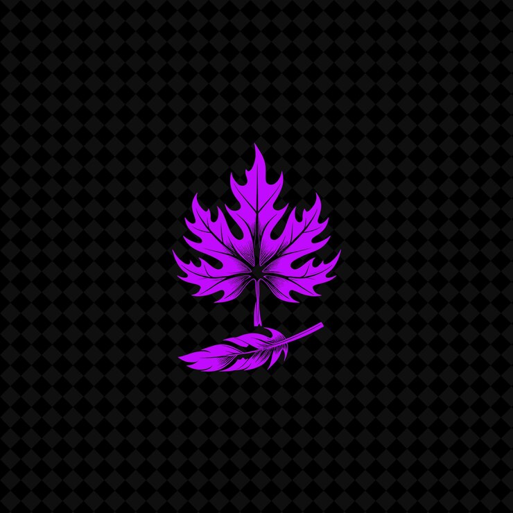 PSD elegant maple tree logo with decorative leaf and quill desig creative plant vector designs