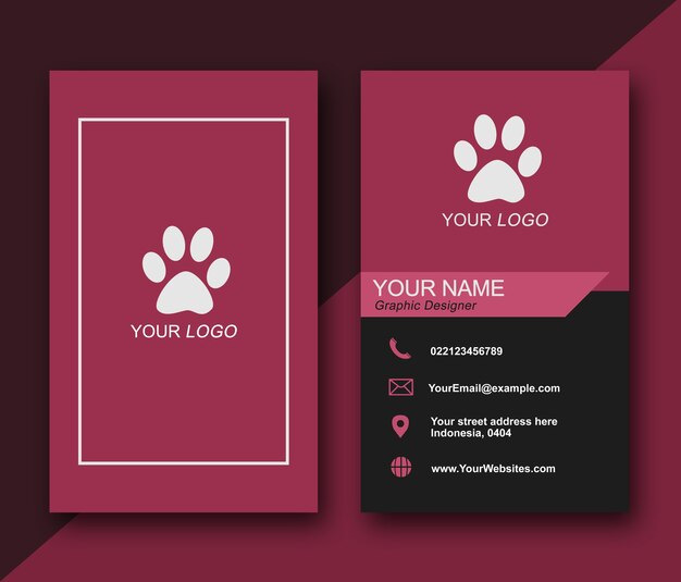 PSD elegant maroon name card