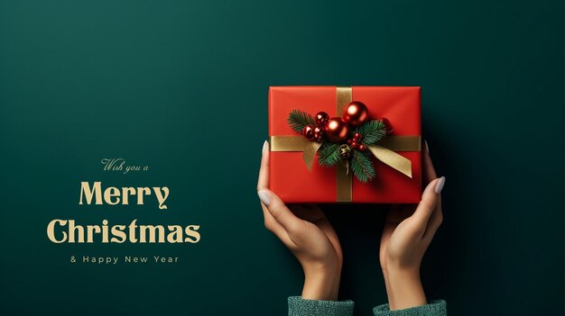 PSD elegant merry christmas background with beautiful decoration