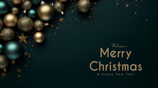 Elegant merry christmas background with beautiful decoration