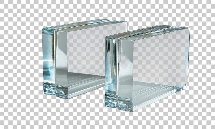 PSD elegant minimalist glass bookends enhancing modern decor in a bright setting