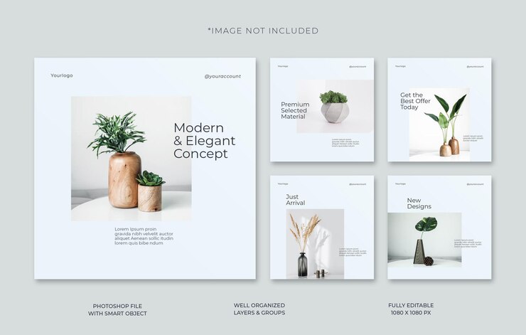 PSD elegant and minimalist social media post template