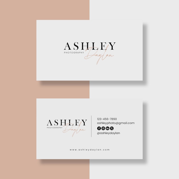 PSD elegant minimalistisch fotograaf visitekaartje sjabloon
