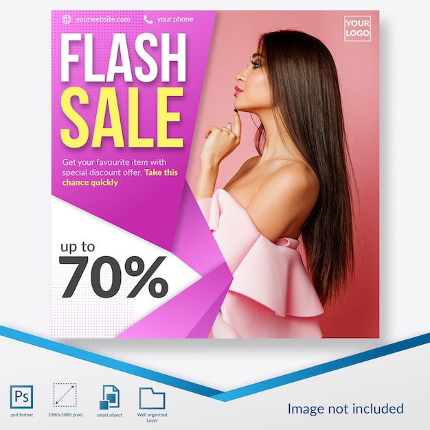 PSD elegant and modern fashion sale offer square banner or instagram post template
