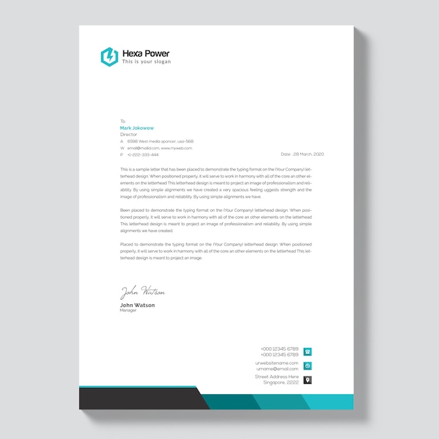 PSD elegant modern letterhead mockup