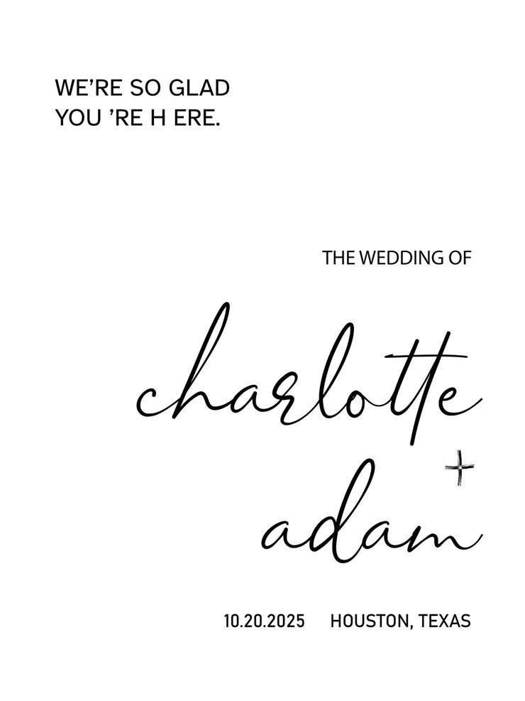 PSD elegant and modern wedding welcome sign