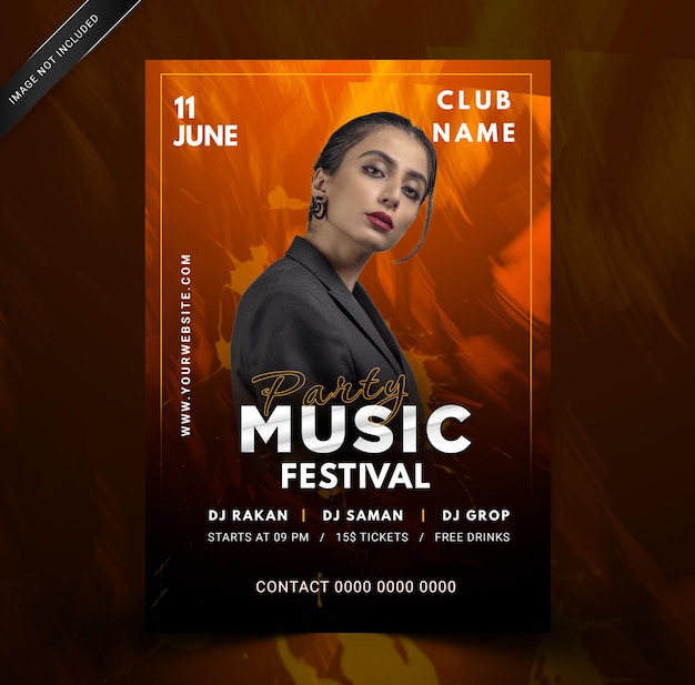 PSD elegant music festival poster template psd template