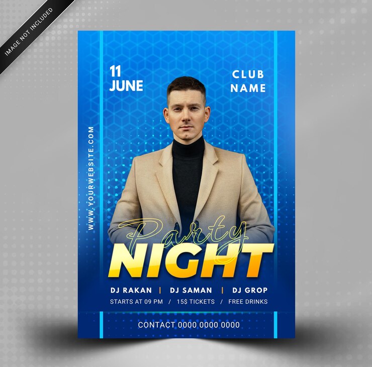 Elegant Music Festival poster template PSD template