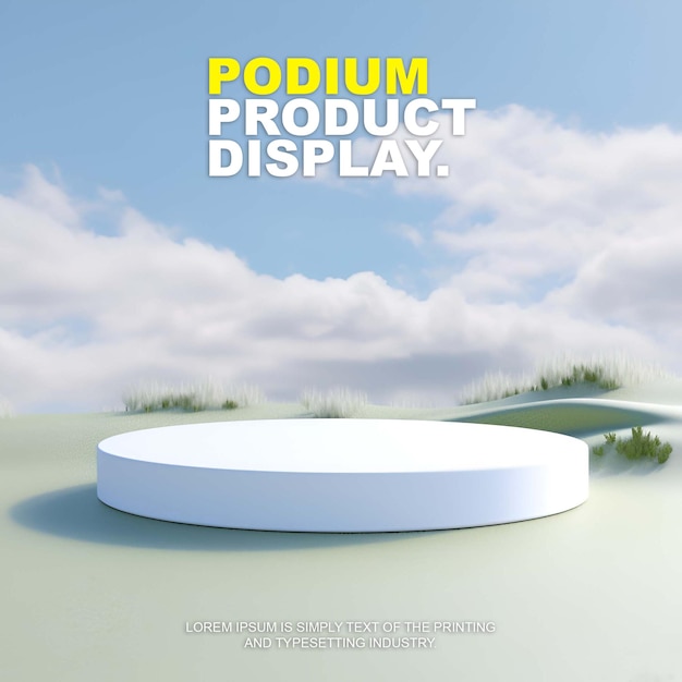 PSD elegant and natural podium product display stage display mockup for show product presentation