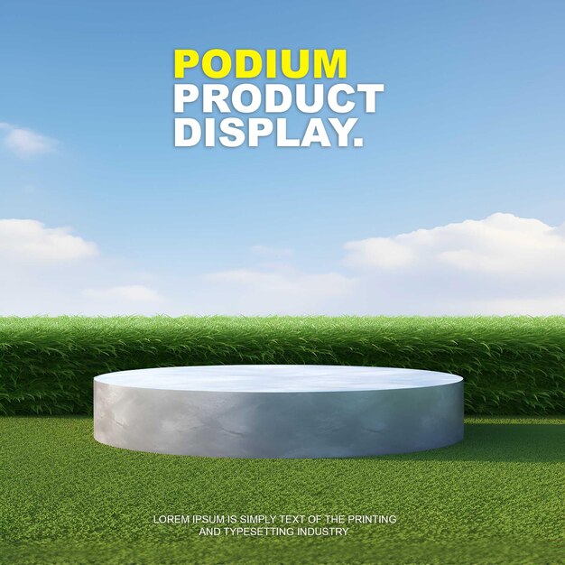 PSD elegant and natural podium product display stage display mockup for show product presentation