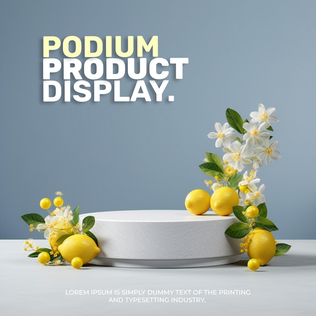 Elegant and natural podium stage product display mockup for show product presentation