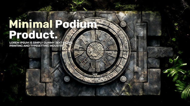 PSD elegant and natural podium with stones stage display mockup for show product presentation