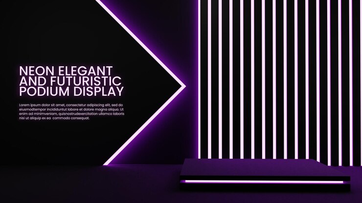 PSD elegant neon podium colorful lighting product display