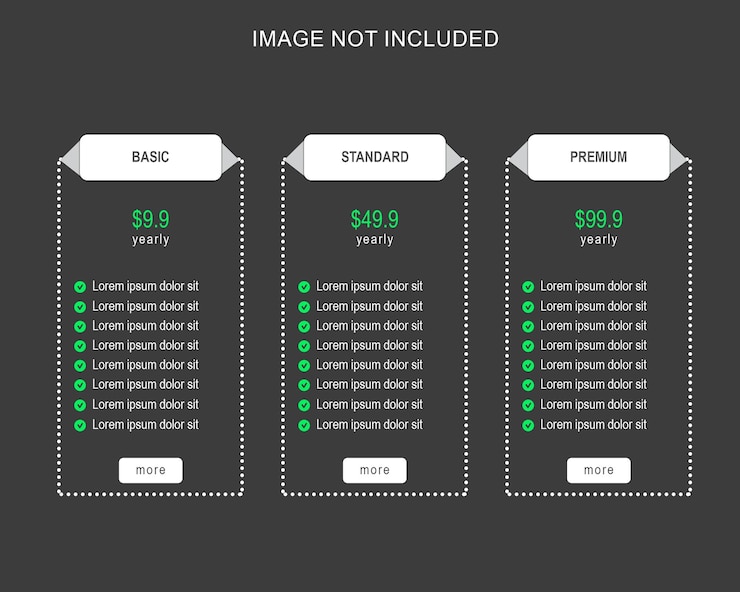 PSD elegant new pricing table for professional