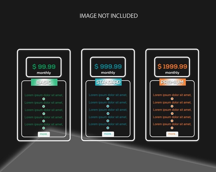 PSD elegant new pricing table for professional