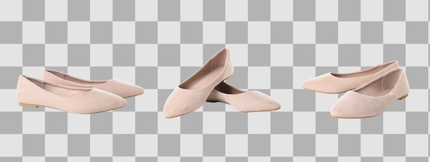 elegant nude flats ideal for casual or formal attire choices isolated on white png