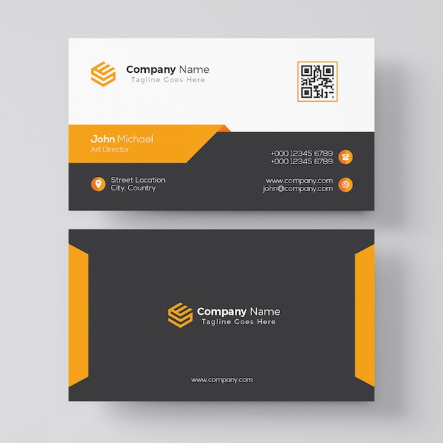 PSD elegant orange business card template