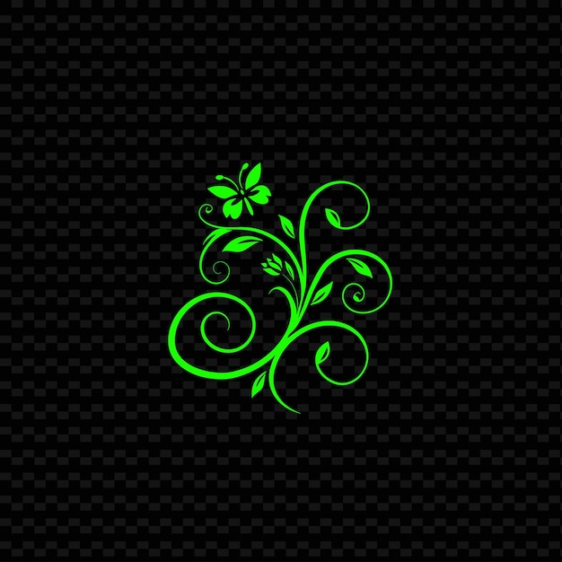 PSD elegant orchid monogram logo with decorati creative vector design of nature collection