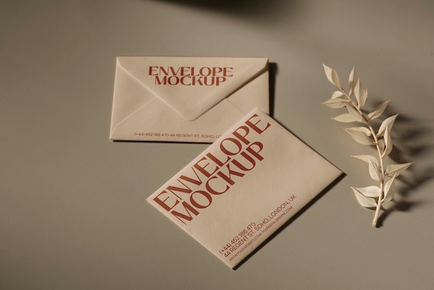 elegant paper envelope with flowers