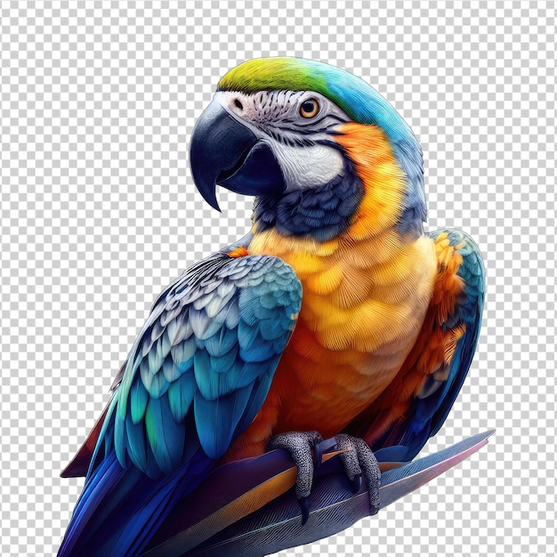 PSD elegant parrot in full color png