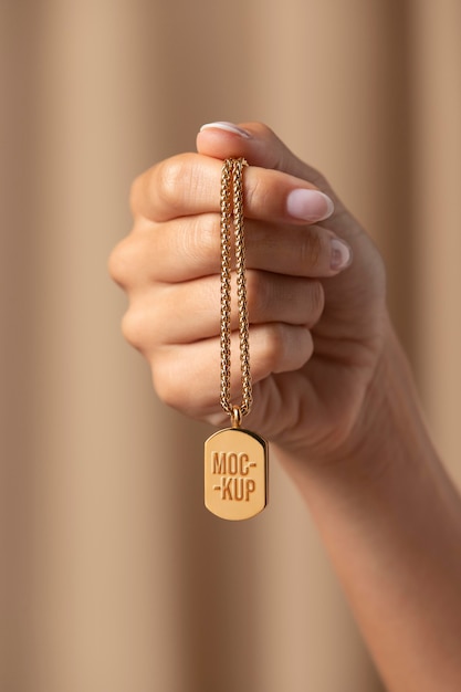 elegant pendant jewelry mock-up composition