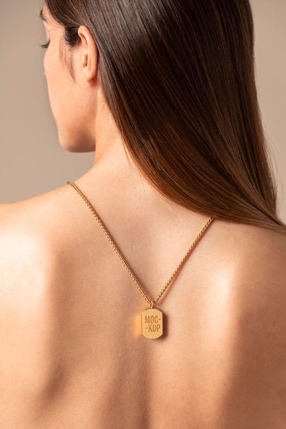 Elegant pendant jewelry mock-up composition