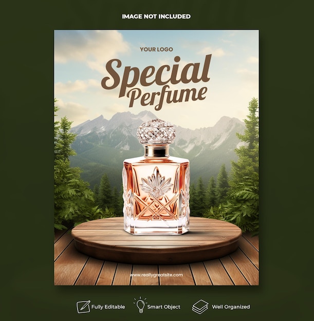 PSD インスタグラムのエレガントな香水広告のバナーテンプレート