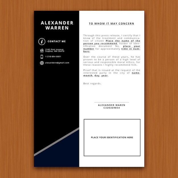 Elegant personal reference mockup