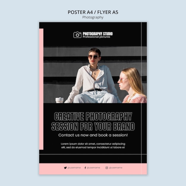 PSD design elegante del modello di fotografia