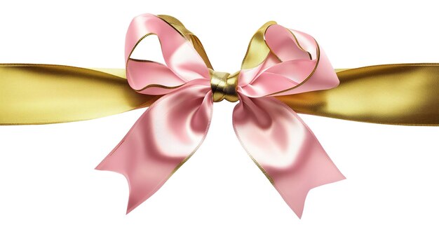 PSD elegant pink and gold ribbon psd transparent