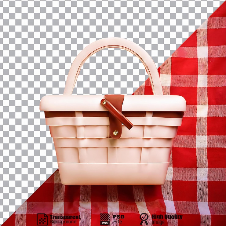 PSD elegant pink picnic basket symbol icon