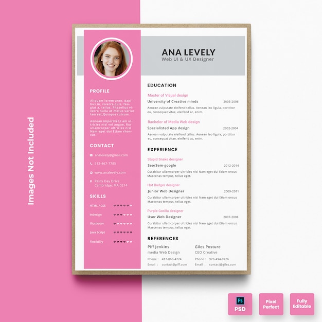 Elegant Pink Resume CV Template