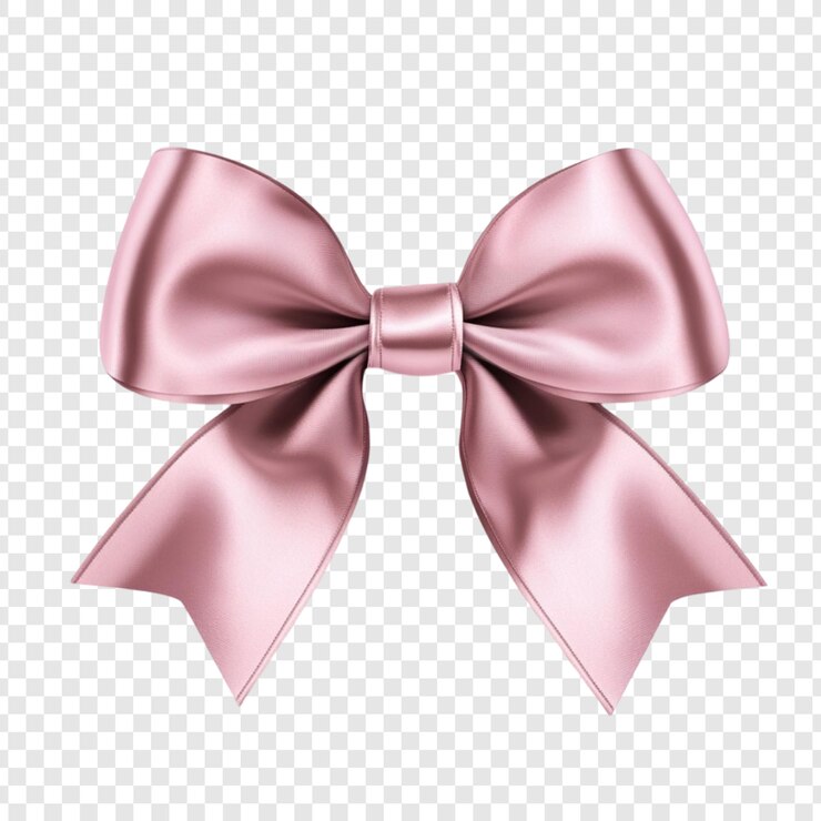 PSD elegant pink satin bow gift ribbon decoration