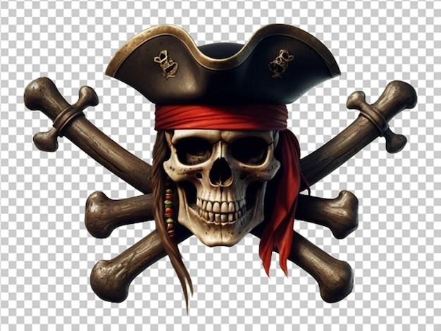 PSD elegant pirate skull