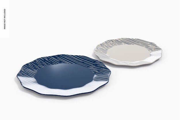 PSD elegant porcelain plates mockup, front view