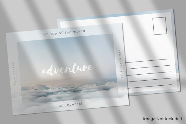 PSD elegant postcard mockup with shadow