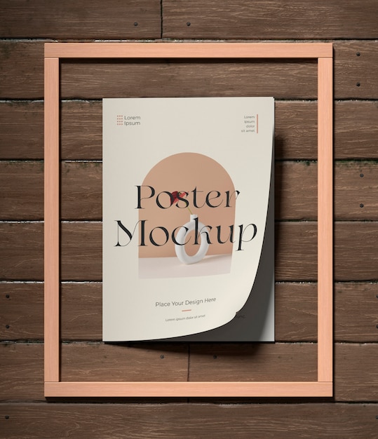 PSD elegant poster frame design mockup