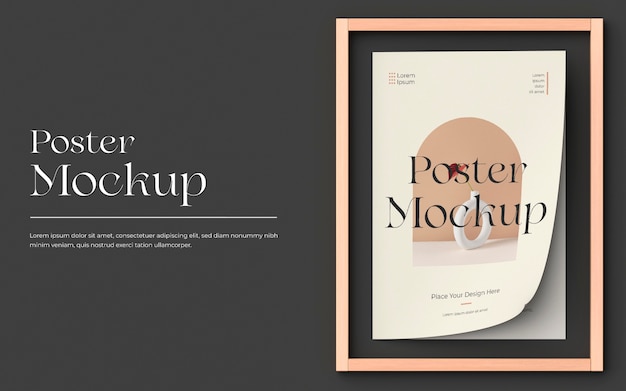 PSD elegant poster frame design mockup