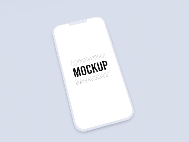 PSD elegant presentation mockup white and blue smartphone clay design