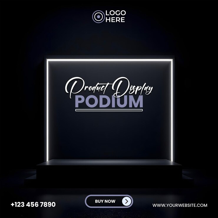 Elegant Product Display Podium with Neon Lighting