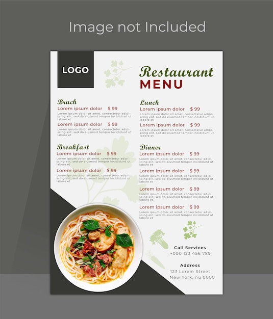 PSD elegant psd voedsel menu ontwerp sjabloon