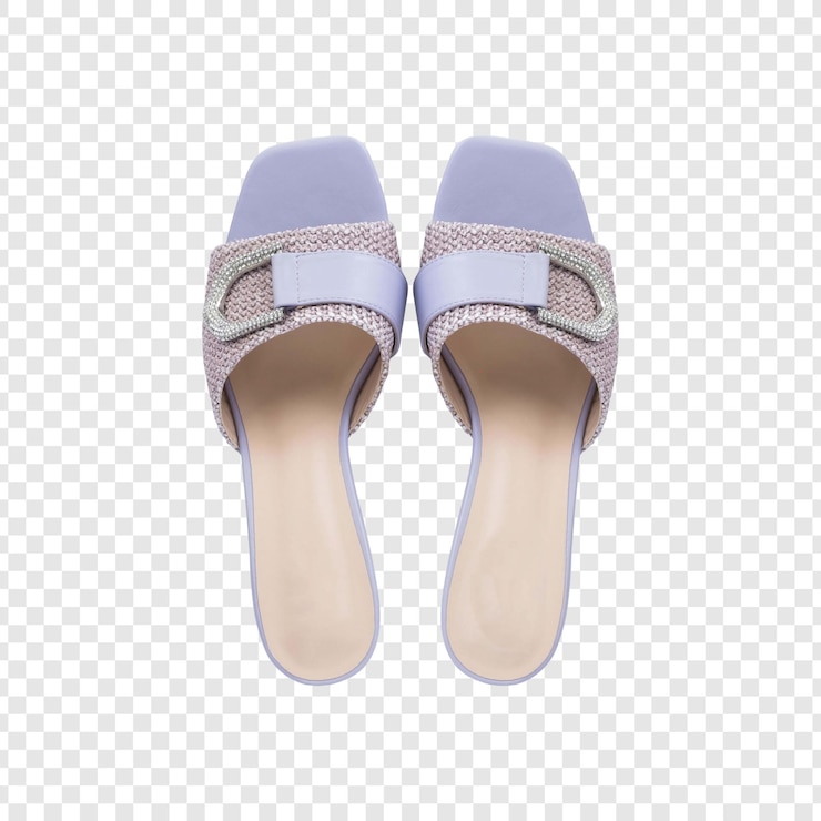 PSD 女性用の優雅な紫色のヒールサンダル
