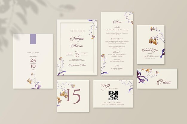 Elegant Purple Wedding Stationary