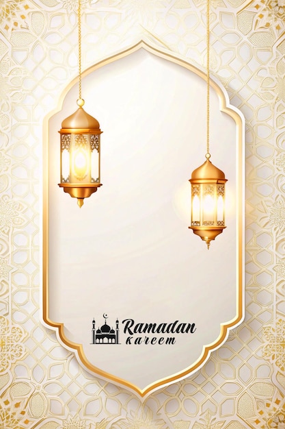 Elegant Ramadan Kareem Card with Starry Night Background