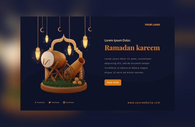 Elegant Ramadan Mubarak decoration Gold Arabic lantern festival