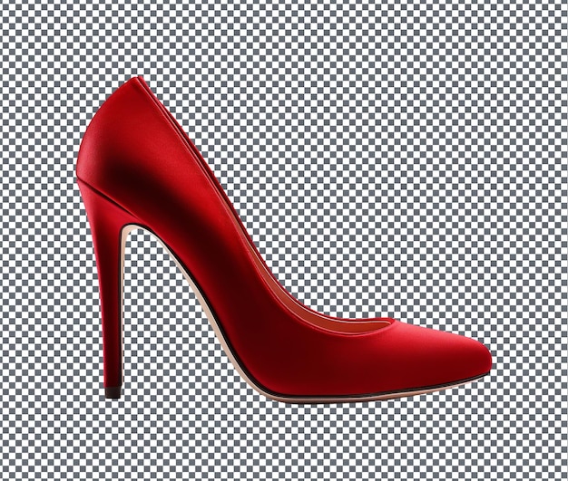 PSD elegant red velvet heels isolated on transparent background