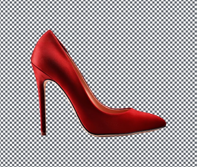 PSD elegant red velvet heels isolated on transparent background